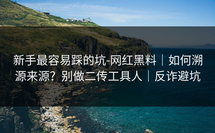 新手最容易踩的坑-网红黑料｜如何溯源来源？别做二传工具人｜反诈避坑