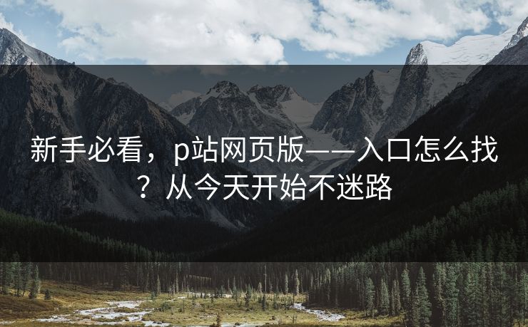 新手必看，p站网页版——入口怎么找？从今天开始不迷路