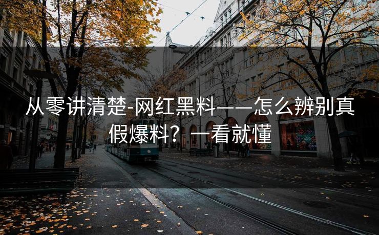 从零讲清楚-网红黑料——怎么辨别真假爆料？一看就懂