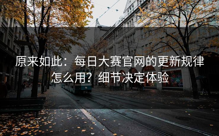 原来如此：每日大赛官网的更新规律怎么用？细节决定体验
