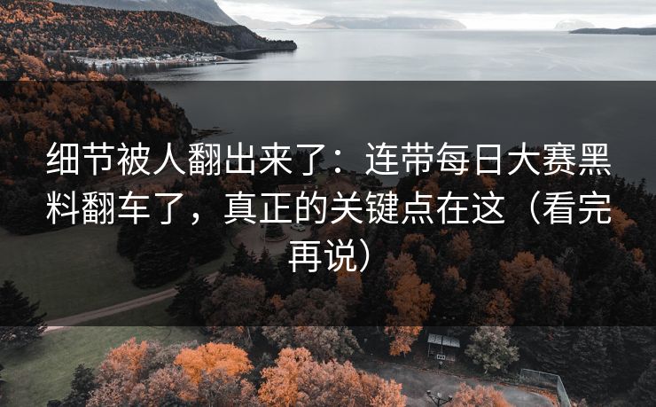 细节被人翻出来了：连带每日大赛黑料翻车了，真正的关键点在这（看完再说）