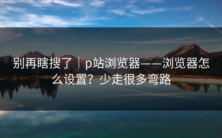 别再瞎搜了｜p站浏览器——浏览器怎么设置？少走很多弯路
