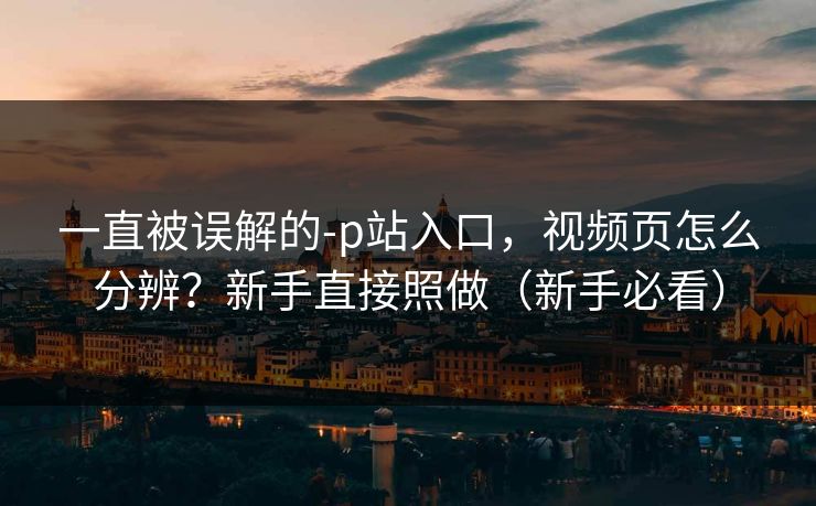 一直被误解的-p站入口，视频页怎么分辨？新手直接照做（新手必看）