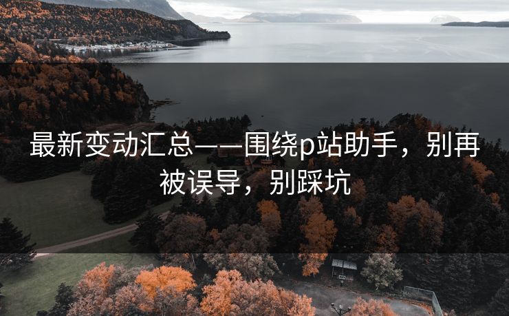 最新变动汇总——围绕p站助手，别再被误导，别踩坑
