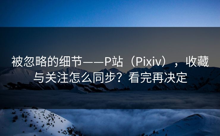 被忽略的细节——P站（Pixiv），收藏与关注怎么同步？看完再决定