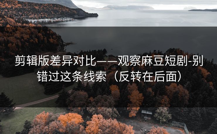 剪辑版差异对比——观察麻豆短剧-别错过这条线索（反转在后面）